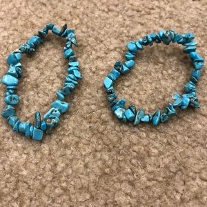 Blue Beaded bracelet (#386,387)